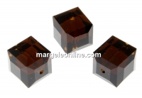 Swarovski, cube bead, mocca, 8mm - x1