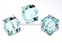 Swarovski, cube bead, light azore, 8mm - x1