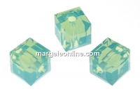 Swarovski, cube bead, pacific opal, 4mm - x2