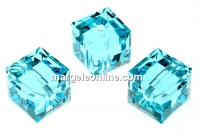 Swarovski, cube bead, light turquoise, 8mm - x1