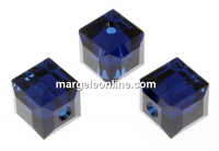 Swarovski, cube bead, dark indigo, 6mm - x2