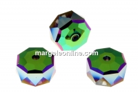 Swarovski, rondelle bead, scarabaeus green, 8mm - x2