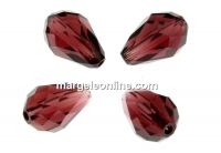 Swarovski, drop bead, burgundy, 9x6mm - x2