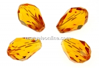 Swarovski, drop bead, topaz, 10.5mm - x2