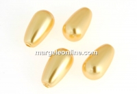 Swarovski drop pearls, gold, 15x8mm - x2