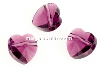 Swarovski, heart bead, amethyst, 10mm - x2