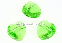 Swarovski, heart bead, peridot, 10mm - x2