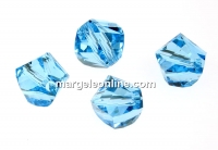 Swarovski, faceted helix bead, aquamarine, 6mm - x6