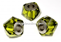 Swarovski, becharmed helix, olivine, 14mm - x1