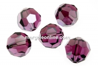 Swarovski, faceted round bead, amethyst satin, 10mm - x2