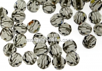 Swarovski, faceted round bead, black diamond, 4mm - x10