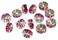 Swarovski, spacer, rhodium-plated, rose, 6mm - x2