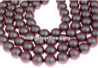 Swarovski one hole pearls, iridescent red, 8mm - x2