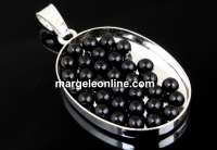 Swarovski no hole pearls, mystic black, 3mm - x50