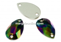 Swarovski, drop link, rainbow dark, 12mm - x2