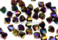 Swarovski, bicone bead, rainbow dark2x, 6mm - x10