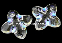 Swarovski, cross tribe pendant, aurora borealis Z, 14mm - x1