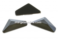 Swarovski, triangle alpha cabochon, dark grey, 12mm - x1