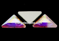 Swarovski, triangle gamma cabochon, aurora borealis, 10mm - x1