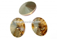 Swarovski, fancy oval, golden shadow, 14x10.5mm - x2