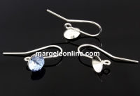 Earring findings, 925 silver, chaton 7mm - x1pair