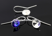 Earring base, 925 silver, rivoli 8mm - x1pair