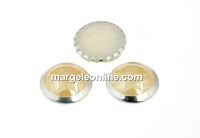 Swarovski, crystal pearl cabochon hotfix, silver-plated, golden shadow, SS34 - x4