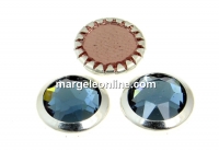 Swarovski, crystal cabochon hotfix, silver-plated, denim blue, SS34 - x4