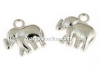 Pendant, elephant, rhodium-plated 925 silver, 11mm - x1