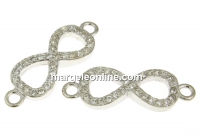 Link, infinity, rhodium-plated 925 silver, 19mm - x1