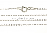 Chain, rhodium-plated 925 silver, Jump rings, oval, 50cm - x1