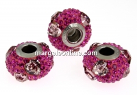 Swarovski, becharmed pavé, fuchsia, 14.5mm - x1