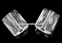 Swarovski, mini rectangle bead, crystal, 10x8mm - x2