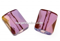 Swarovski, mini rectangle bead, lilac shadow, 8x6mm - x2