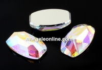 Swarovski, Organic cabochon, aurora borealis CALv, 13x8mm - x1