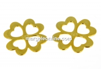 Link, clover, gold-plated 925 silver, 12.5mm - x1