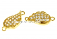 Link, wing crystals, gold-plated 925 silver, 13mm - x1