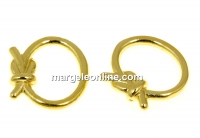 Link, oval, gold-plated 925 silver, 12mm - x1