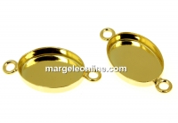 Link, base, gold-plated 925 silver, cabochon 14x10mm - x1