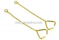 Pendant or earrings bail, gold-plated 925 silver, 42mm - x1