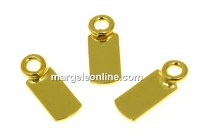 Pendant base, gold-plated 925 silver, tray 7x3.5mm - x2