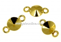 Link, base, gold-plated 925 silver, rivoli 6mm - x2