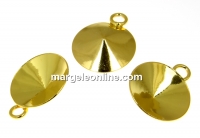 Pendant base, gold-plated 925 silver, rivoli 12mm - x1