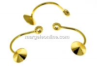 Earring extension, gold-plated 925 silver rod, rivoli 6mm - 1pair