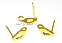 Earring findings, gold-plated 925 silver, 12.5mm - x1pair