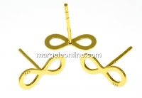 Earrings, gold-plated 925 silver, infinity, 11.5mm - x1pair