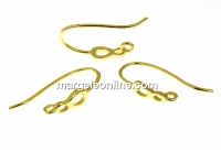 Earring findings, infinity, stylized, gold-plated 925 silver - x1pair