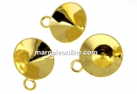 Pendant base, gold-plated 925 silver, chaton 13mm - x1