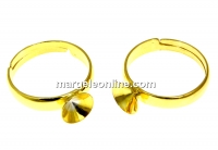 Ring base, gold-plated 925 silver, chaton 7mm, adjustable, - x1