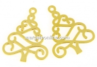 Pendant, firtree, gold-plated 925 silver, 19mm - x1